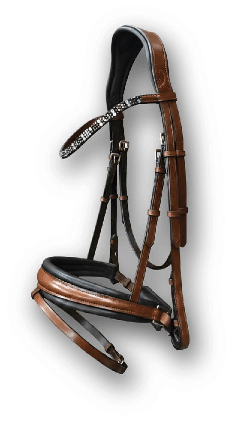 LEATHER CRYSTAL PADDED BRIDLE - Premium Leather Equestrian Manufacturer