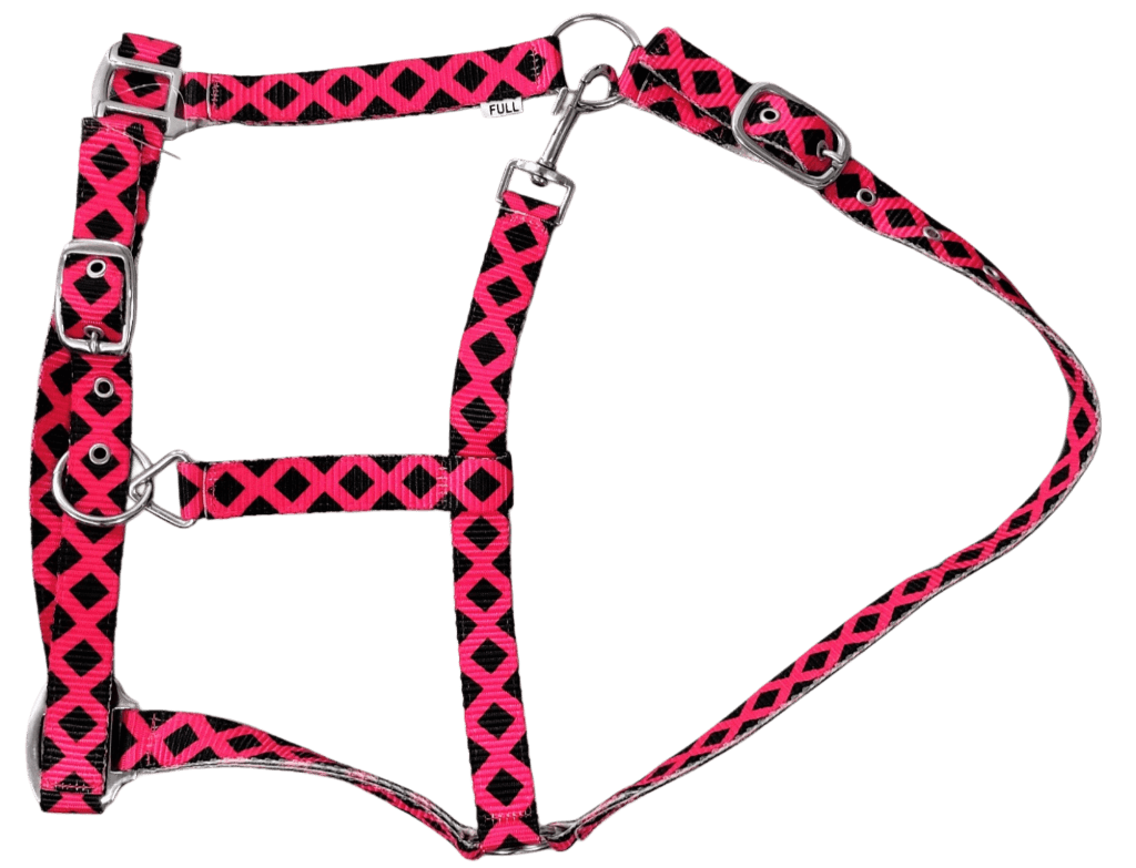 HORSE DIAMOND PRINT HALTER - Premium Leather Equestrian Manufacturer