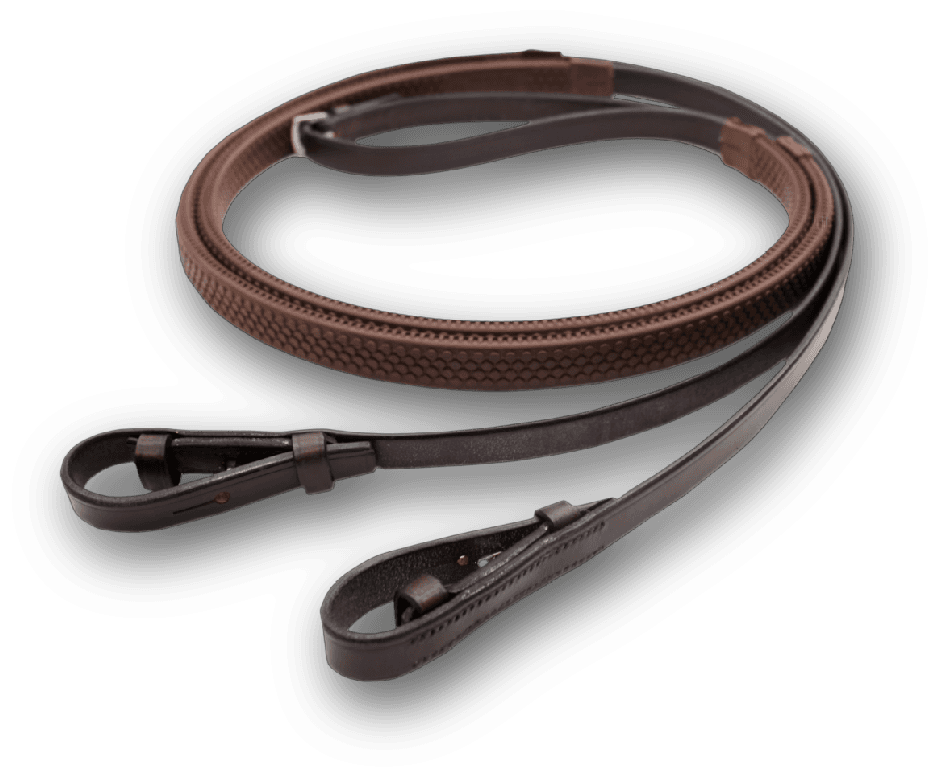 LEATHER SOLID RUBBER REINS - Premium Leather Equestrian Manufacturer