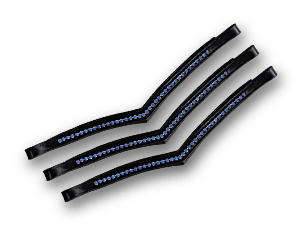 LEATHER V-SHAPE CRYSTAL BROWBAND - Premium Leather Equestrian Manufacturer