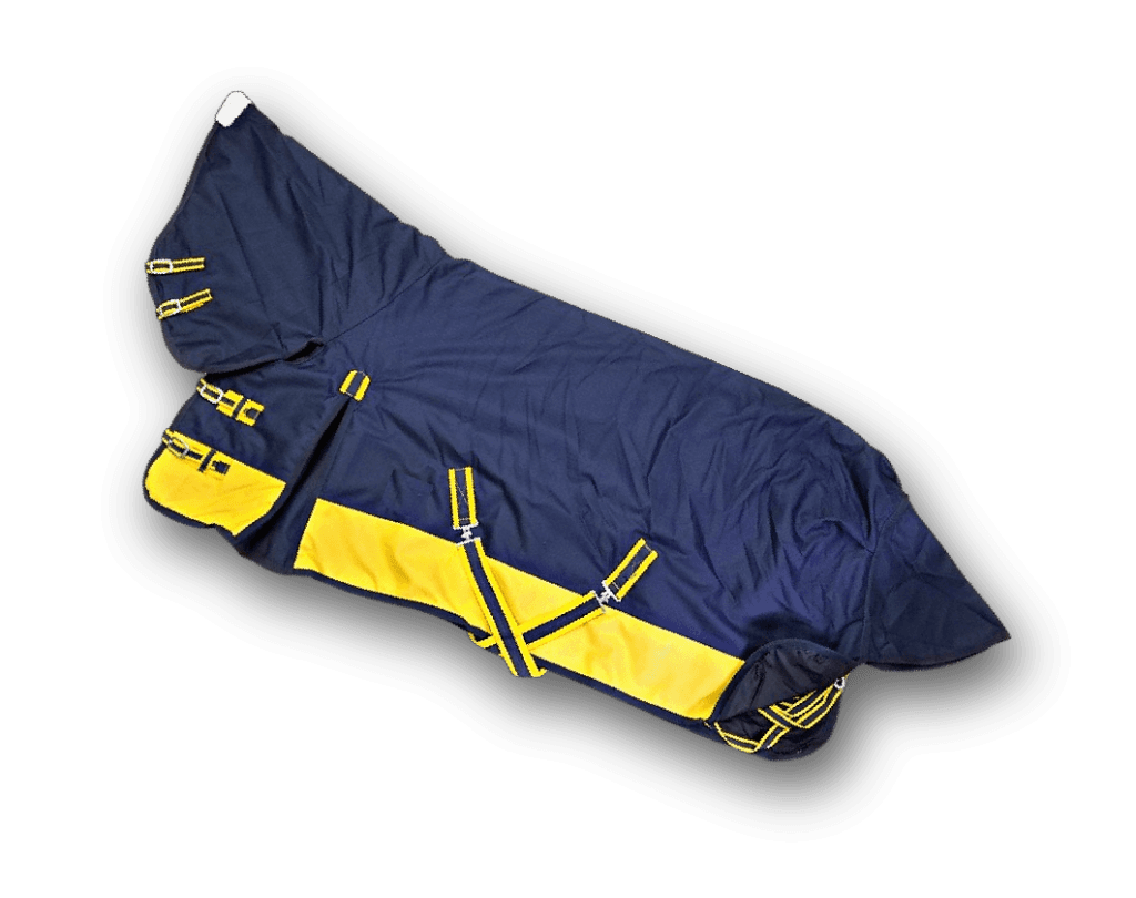 1200D Plain Navy/Yellow Rug Combo (250 GSM Filling) - Premium Leather Equestrian Manufacturer