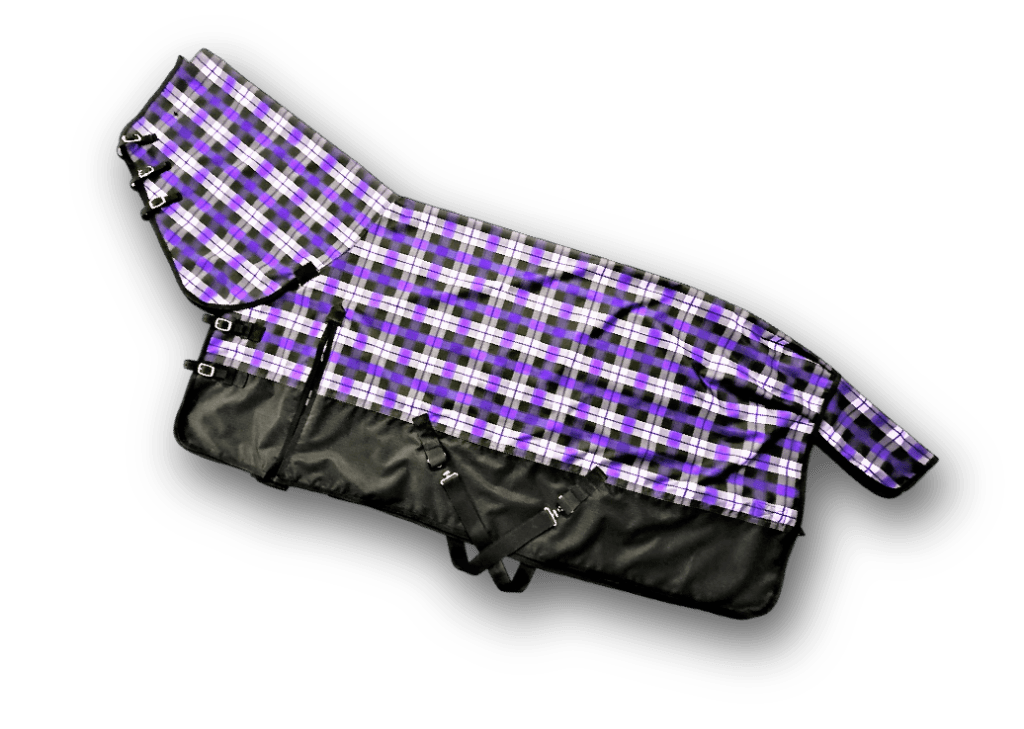 1200D Purple Check Rug Combo (250 GSM Filling) - Premium Leather Equestrian Manufacturer